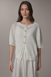 Donna Karan | SHORT SLEEVE EASY CARDIGAN