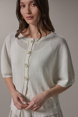 Donna Karan | SHORT SLEEVE EASY CARDIGAN