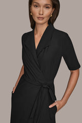 Donna Karan | THE MODERN TRAVEL ELBOW-SLEEVE MIDI WRAP DRESS