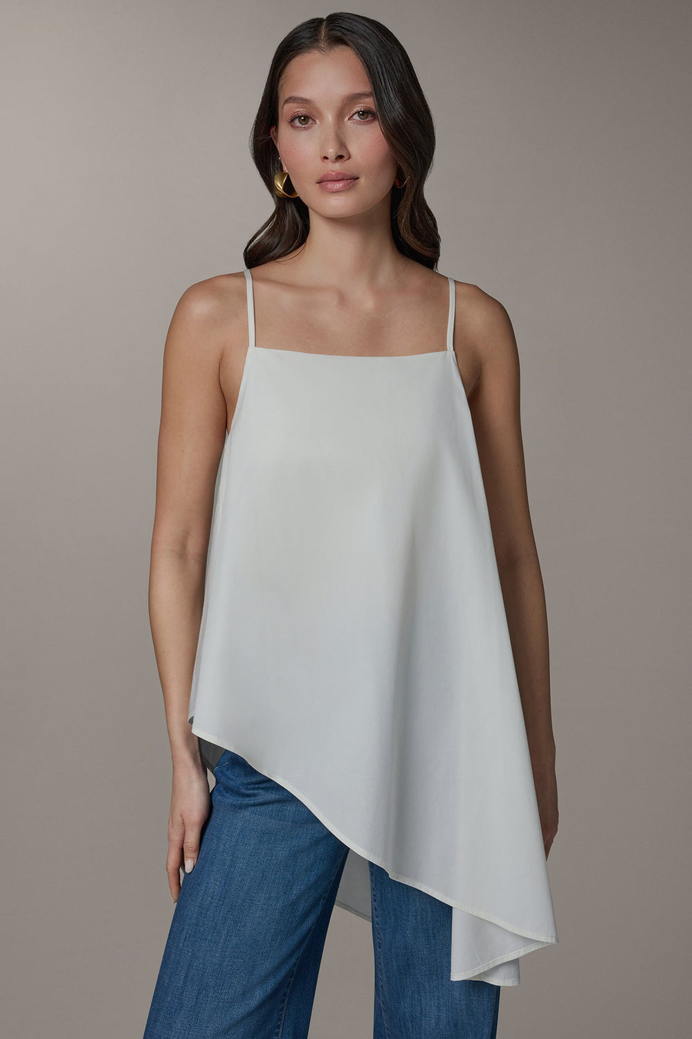 Donna Karan | SLEEVELESS ASYMMETRIC TIE BACK BLOUSE