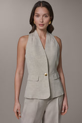 Donna Karan | COLLARLESS SUIT VEST