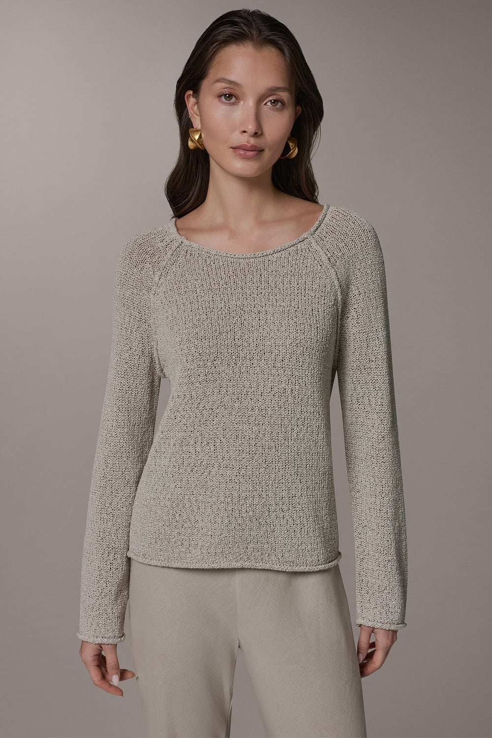 Donna Karan | LONG SLEEVE EASY SWEATER