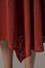 Donna Karan | LASER CUT ASYMMETRIC MIDI SKIRT