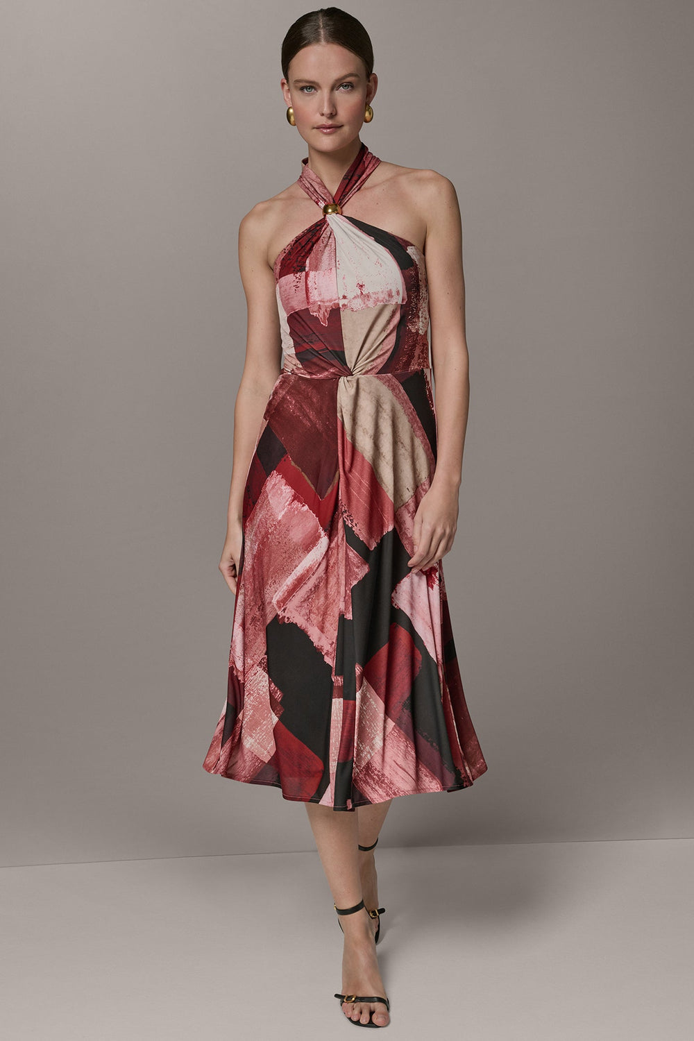 Donna Karan | SLEEVELESS MIDI HALTER DRESS