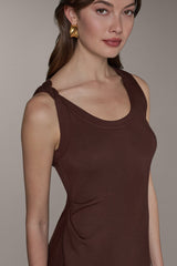Donna Karan | SLEEVELESS TWIST MIDI DRESS