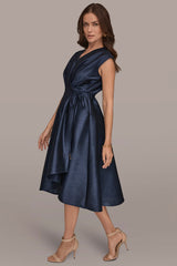Donna Karan | SLEEVELESS PLEATED MIDI WRAP DRESS