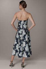 Donna Karan | STRAPLESS MIDI FIT AND FLARE DRESS