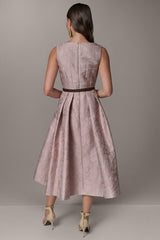 Donna Karan | SLEEVELESS ASYMMETRIC MIDI FIT AND FLARE DRESS