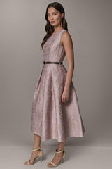 Donna Karan | SLEEVELESS ASYMMETRIC MIDI FIT AND FLARE DRESS