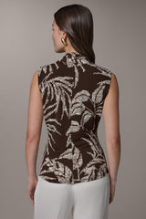 Donna Karan | FLORAL FAUX WRAP TOP