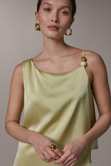 Donna Karan | SLEEVELESS ASYMMETRIC BEAD TANK