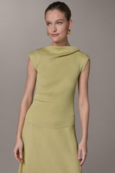 Donna Karan | SLEEVELESS ASYMMETRIC BOATNECK SWEATER