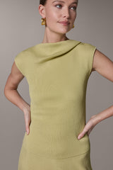 Donna Karan | SLEEVELESS ASYMMETRIC BOATNECK SWEATER