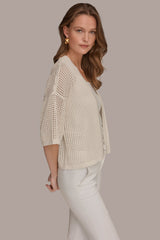 Donna Karan | OPEN STITCH CARDIGAN