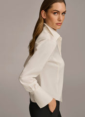 Donna Karan | COLLARED BUTTON DOWN BLOUSE
