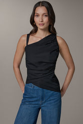 Donna Karan | SLEEVELESS ASYMMETRIC BLOUSE