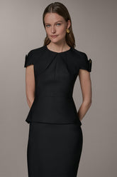 Donna Karan | SHORT SLEEVE PEPLUM TOP