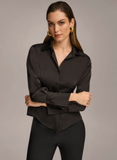 Donna Karan | COLLARED BUTTON DOWN BLOUSE