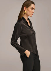 Donna Karan | COLLARED BUTTON DOWN BLOUSE