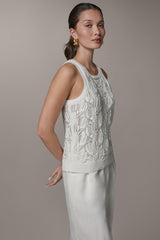 Donna Karan | SLEEVELESS SEQUIN SWEATER TANK