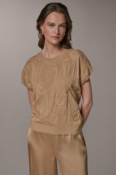 Donna Karan | SHORT SLEEVE GEOMETRIC SWEATER