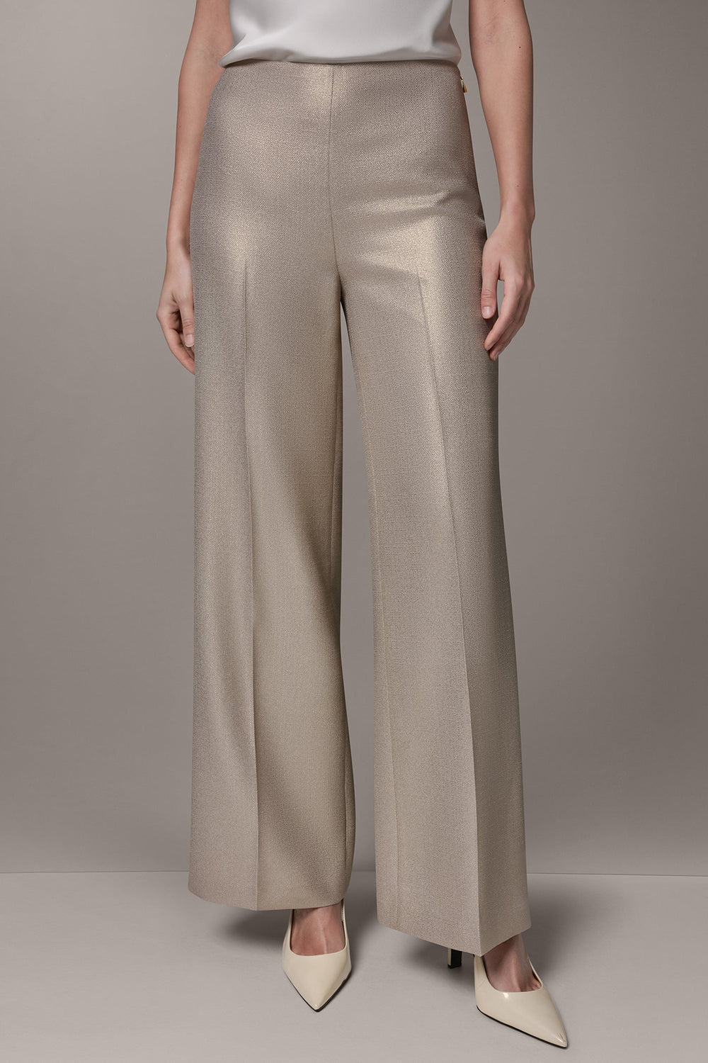 Donna Karan | EXTRA HIGH-RISE METALLIC WIDE-LEG PANT