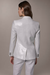 Donna Karan | FOILED LINEN ONE-BUTTON SUIT BLAZER
