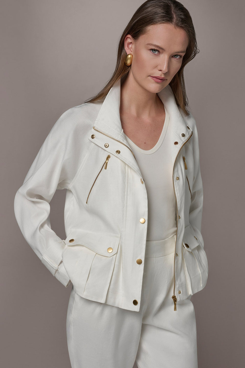 Donna Karan | LINEN-BLEND UTILITY JACKET
