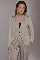 Donna Karan | SATIN ONE-BUTTON SUIT BLAZER