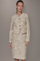 Donna Karan | CROPPED SEQUINED TWEED LADY JACKET