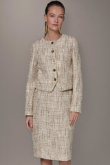 Donna Karan | CROPPED SEQUINED TWEED LADY JACKET
