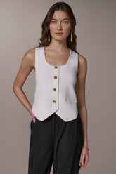 Donna Karan | CROPPED SWEATER SUIT VEST
