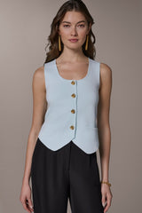 Donna Karan | CROPPED SWEATER SUIT VEST