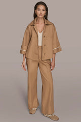 Donna Karan | 3/4-SLEEVE COTTON GABARDINE SWING JACKET