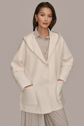 Donna Karan | HOODED WOOL-BLEND CAPE COAT