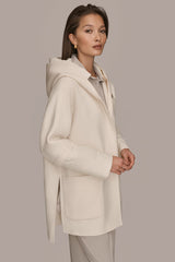 Donna Karan | HOODED WOOL-BLEND CAPE COAT