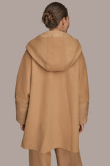 Donna Karan | HOODED WOOL-BLEND CAPE COAT