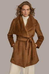 Donna Karan | Belted Wool Wrap Coat