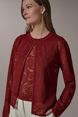 Donna Karan | FLORAL SHEER CARDIGAN