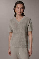 Donna Karan | SHORT SLEEVE MÉLANGE EASY SWEATER