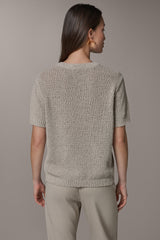 Donna Karan | SHORT SLEEVE MÉLANGE EASY SWEATER