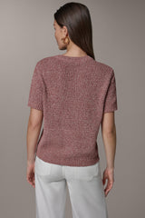 Donna Karan | SHORT SLEEVE MÉLANGE EASY SWEATER