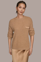 Donna Karan | WOOL AND CASHMERE-BLEND POCKET SWEATER