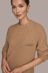 Donna Karan | WOOL AND CASHMERE-BLEND POCKET SWEATER