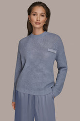 Donna Karan | WOOL AND CASHMERE-BLEND POCKET SWEATER