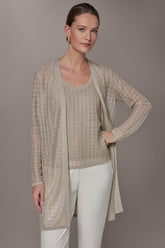 Donna Karan | LONG GRID STITCH CARDIGAN