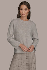Donna Karan | OVERSIZED LONG SLEEVE CREW-NECK SWEATER