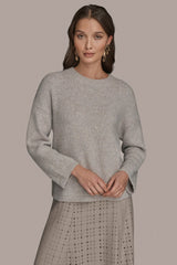 Donna Karan | OVERSIZED LONG SLEEVE CREW-NECK SWEATER