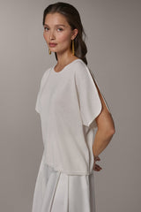 Donna Karan | SEQUIN SPLIT SLEEVE SWEATER
