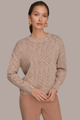 Donna Karan | METALLIC LONG SLEEVE SWEATER